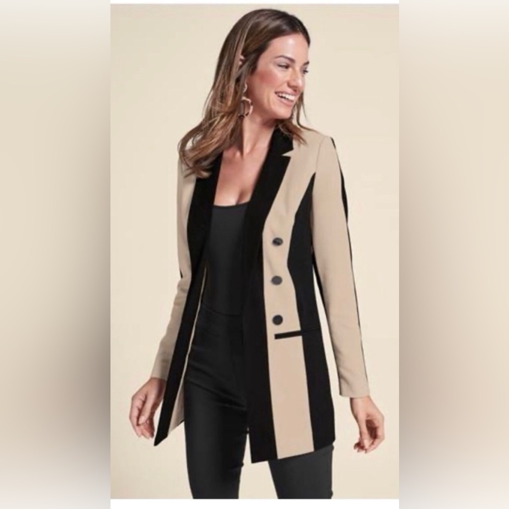Venus Boyfriend Colorblock Blazer, Sz L